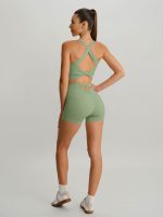 Light Green Twist X-Cross Sports Bra - Light Support - Image 5