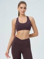 Purple Cutout X-Cross Sports Bra - Image 2