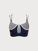 Navy Contrast Strappy Cutout Sports Bra - Image 7