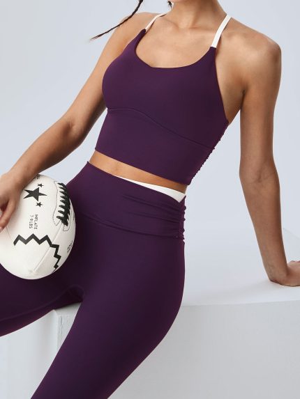 Purple Halter Sports Bra - Light Support
