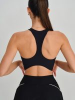 Black Round Neck Sports Bra - Light Support - Image 7