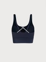 Navy Blue Trim Racerback Sports Bra - Image 7