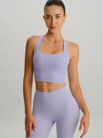 Light Purple Twist X-Cross Sports Bra - Light Support - Image 2