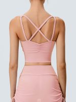 Pink Criss-Cross Strappy Sports Bra - Image 3