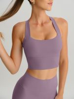 Purple Twist X-Cross Sports Bra - Light Support - Image 2