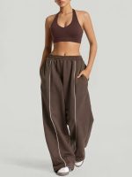 Brown Mesh X Cross Sports Bra - Light Support - Image 5