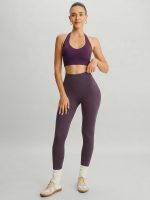 Purple Crisscross Strappy Back Sports Bra - Image 3