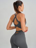 Grey Twist X-Cross Sports Bra - Light Support - Image 5