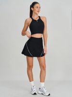 Black Round Neck Sports Bra - Light Support - Image 11