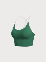 Green Halter Sports Bra - Light Support - Image 11
