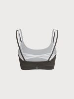 Dark Coffee Contrast Twist Sports Bra - Light Support - Image 12