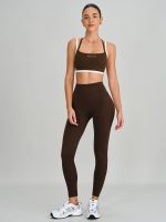 Coffee Contrast X Cross Sports Bra - Light Support - Image 3