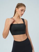 Black Square Neck Twisted Back Sports Bra -Light Support - Image 4