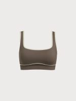 Brown Square Neck Sports Bra - Light Support - Image 6