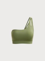 Green Ruched Cutout Sports Bra - Image 5