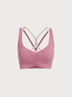 Pink V Neck X Cross Sports Bra - Image 6