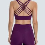 Purple Weave Cross Back Sports Bra
