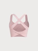 Light Pink Twist X-Cross Sports Bra - Light Support - Image 7
