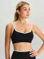 Black X Cross Sports Bra - Light Support