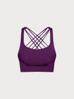 Purple Weave Cross Back Sports Bra - Image 8