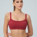Red Square Neck Sports Bra - Light Support
