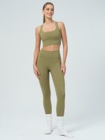 Green Gold Twist X-Cross Sports Bra - Light Support - Image 3