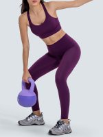 Purple Weave Cross Back Sports Bra - Image 6