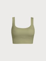 Green Gold Twist X-Cross Sports Bra - Light Support - Image 6
