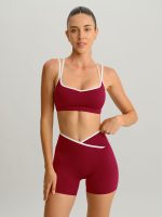 Wine Red X Cross Sports Bra - Light Support - Image 4