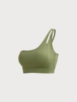 Green Ruched Cutout Sports Bra - Image 6
