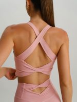 Light Pink Twist X-Cross Sports Bra - Light Support