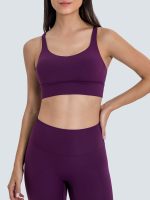 Purple Weave Cross Back Sports Bra - Image 2
