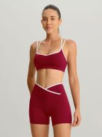 Wine Red X Cross Sports Bra - Light Support - Image 3