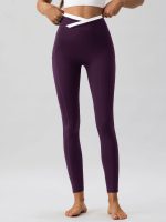 Purple Natural Waisted Leggings 25"