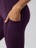 Purple Natural Waisted Leggings 25" - Image 3