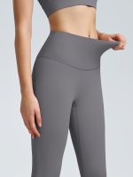 Gray High Waisted Leggings 24" - Image 3