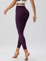 Purple Natural Waisted Leggings 25" - Image 2
