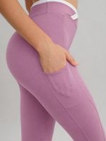 Pink Natural Waisted Leggings 25" - Image 4