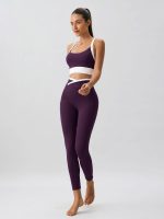 Purple Natural Waisted Leggings 25" - Image 4