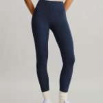 Navy High-Waisted Contrast Trim Leggings 25"