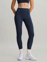 Navy High-Waisted Contrast Trim Leggings 25"