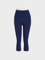 Navy Contrast Workout Leggings 21" - Image 6