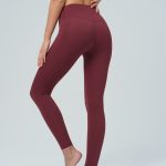Wine Red High Waisted Leggings 24"