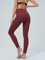 Wine Red High Waisted Leggings 24"