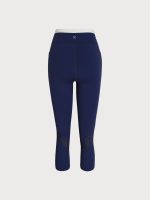 Navy Contrast Workout Leggings 21" - Image 8