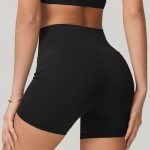 Black Natural Waisted Sports Shorts 3"