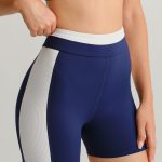 Navy Contrast Line Workout Shorts 3"