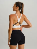 Black Contrast Front-Cross Sports Shorts 5" - Image 6