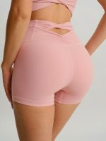 Pink Cut Out Shorts 3"