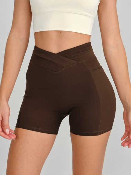 Coffee High Waisted Shorts 3"